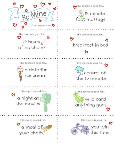 Last Minute Valentine Free Coupon Book Printable Ideas Románticas