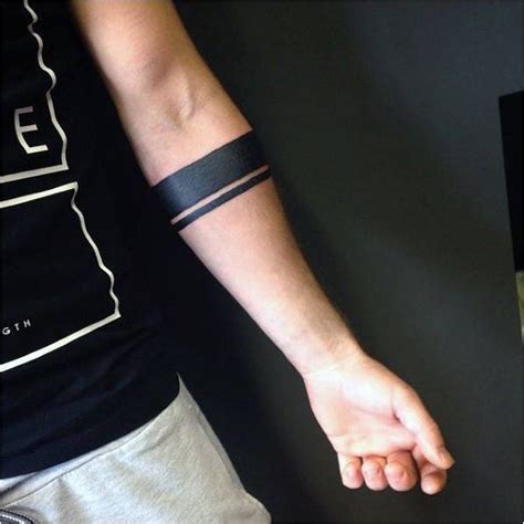 Tattoo Large Black And Thin Band Mens Cool Forearm Tattoos Click To