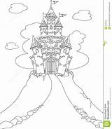 Castle Coloring Princess Pages Magic Disney Fairy Tale Farvelægning Stock Farvelaegning Print Color Printable sketch template