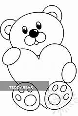 Bear Heart Teddy Holding Coloring Bears Large Pdf Cartoon Print Coloringpage Eu Posted sketch template