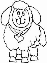 Sheep Coloring Pages Drawings Kids Cliparts Clipart Cute Print Funny Line Sheeps Library Popular sketch template
