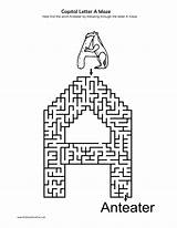 Alphabet Mazes Kidscanhavefun Maze Lowercase Recognize sketch template