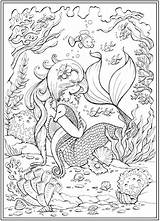 Mandalas Sirena Dover Publications Adultos Mermaids Sereia Goodridge Sereias Doverpublications sketch template