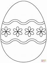 Easter Coloring Egg Simple Pages Pattern sketch template