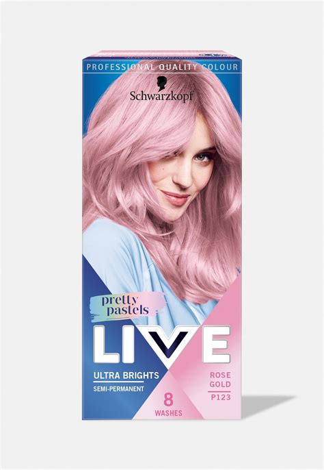 schwarzkopf live pretty pastels p123 rose gold pink semi permanent hair