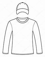 Shirt Long Template Sleeve Drawing Sleeved Flat Getdrawings Cap Coloring Sketch sketch template
