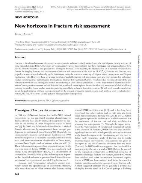 Pdf New Horizons In Fracture Risk Assessment