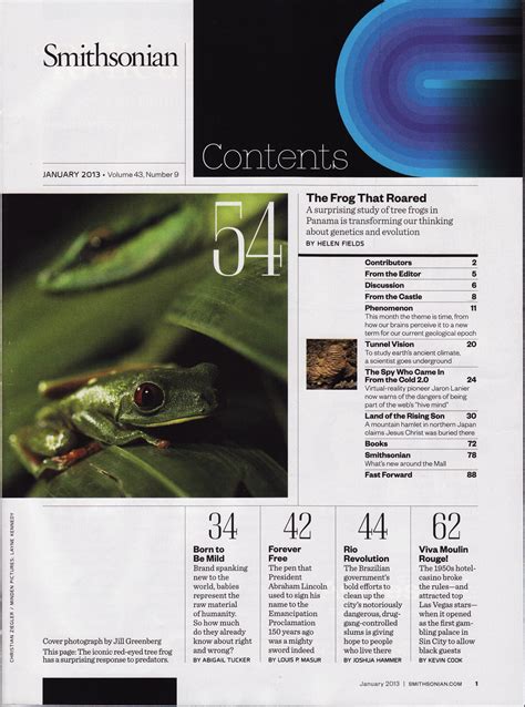 smithsonian magazine table  contents   fonts