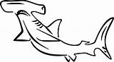Shark Hammerhead Coloring Head Outline Drawing Pages Sharks Great Hammer Kids Printable Goblin Colouring Color Print Clipartmag Cut Pattern Clipart sketch template