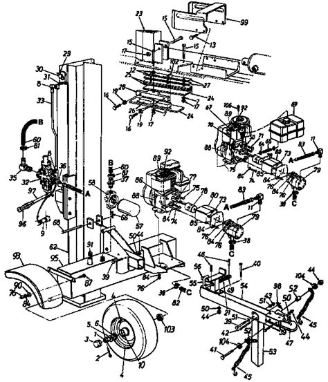 mtd log splitter parts model  sears partsdirect