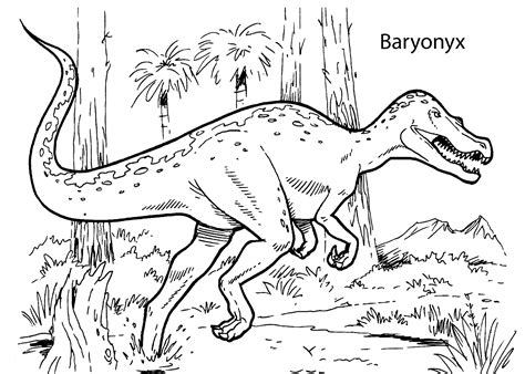 baryonyx dinosaur coloring pages  kids printable  train