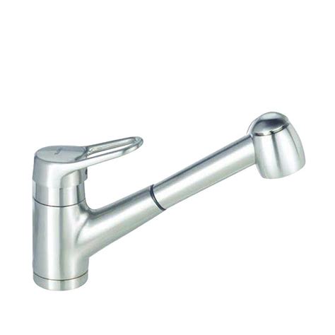 blanco classic nouveau single handle pull  sprayer kitchen faucet  satin nickel