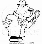 Clipart Cartoon Detective Dog Coloring Magnifying Glass Using Investigator Thoman Cory Outlined Vector Investigation Advertisement sketch template
