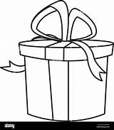 Gift Present Box Round Christmas Outline Ribbon Decoration Alamy Stock Vector sketch template
