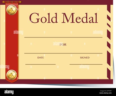 certificate template  gold medal  paper stock vector image art