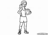 Basketball Girl Player Coloring Pages sketch template