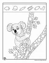 Koala Hidden Worksheets Activities Printable Woojr Kids Objects Pages Crafts sketch template