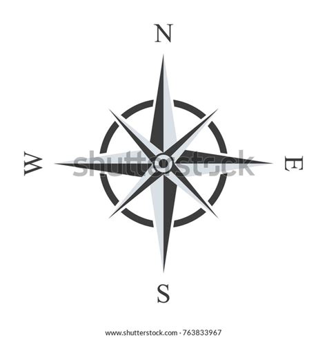 compas icon windrose symbol navigation orientation stock