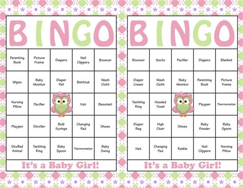 printable baby bingo cards printable templates  nora