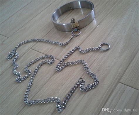 new stainless steel neck collar with chain set bondage