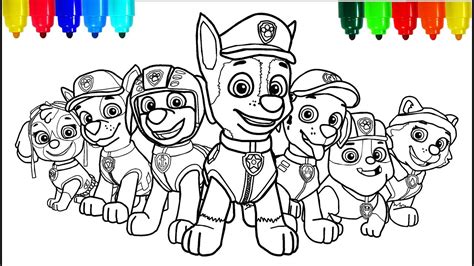 paw patrol  coloring pages colouring pages  kids  colored markers youtube