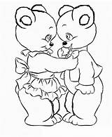 Coloring Teddy Bears Bear Pages Printable Valentines Kids sketch template