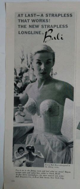 1952 Womens Bali Strapless Longline Brassiere Bra Vintage Fashion Ad Ebay