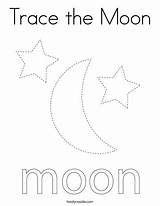 Moon Trace Preschool Worksheets Coloring Shape Pages Tracing Activities Shapes Kids Pre Choose Board Twistynoodle Space sketch template