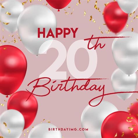 Free 20 Years Happy Birthday Image With Balloons