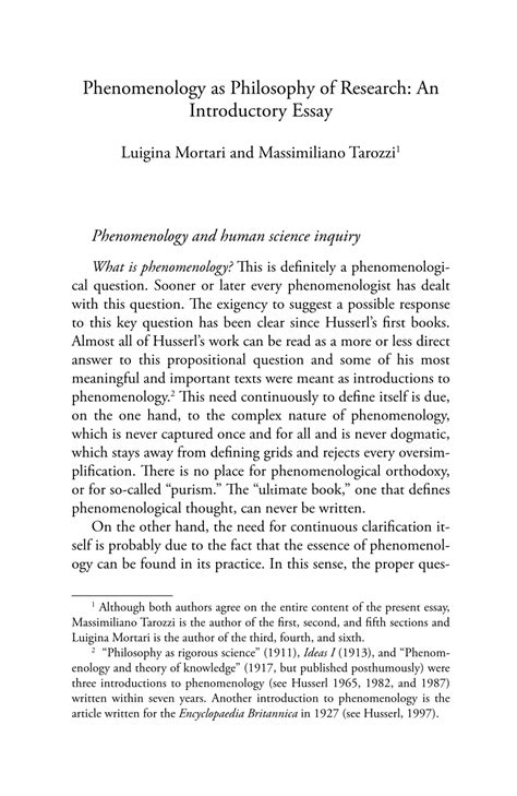 phenomenology  philosophy  research  introductory essay
