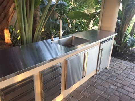 outdoor stainless steel countertop  stainless sink florida