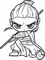 Wars Star Rey Drawings Easy Drawing Draw Step Paintingvalley Dragoart Chibi sketch template