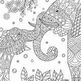 Elephant Mandala sketch template