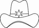 Hat Cowgirl Printable Outline Coloring Sheriff Crafts sketch template