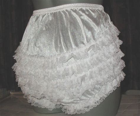 white adult sissy ruffle rhumba panties frilly waist 40