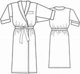 Dressing Pattern Gown Sewing Drawing Lekala Women Technical Gowns sketch template