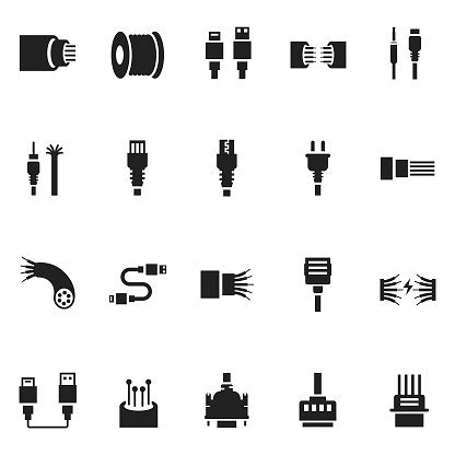 cable icon set stock illustration  image  istock