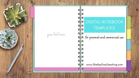 digital notebook templates    google  personal  commercial  shelley gray