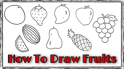 draw fruits draw  learn fruits simple  easy  draw