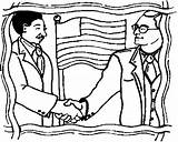 Government Coloring Pages Shaking Diplomats Hands sketch template