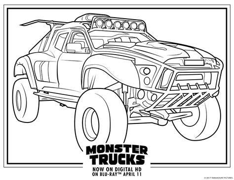 monster trucks printable coloring pages    boys