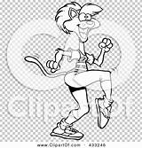 Aerobic Exercising Coloring Cat Illustration Line Rf Royalty Clipart Toonaday sketch template
