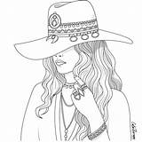 Coloring Pages Lady Instagram Animal Adult Hat Cute Woman Farm Therapy Color Fashion Girls People Printable Femmes Colouring Choose Board sketch template