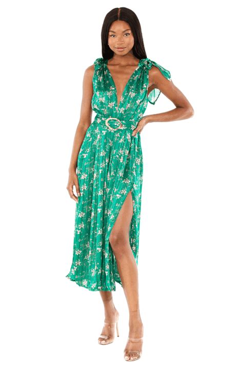 sabina musayev kimber dress in green floral fashionpass