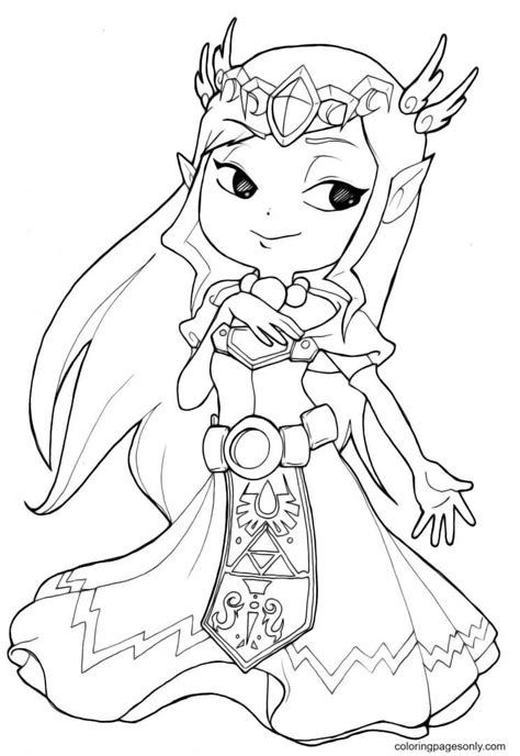 princess zelda adult coloring pages