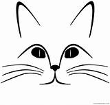 Face Cat Coloring Pages Coloring4free Printable Contour Related Posts sketch template
