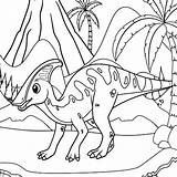 Parasaurolophus Coloring Pages Dinosaur Baby sketch template