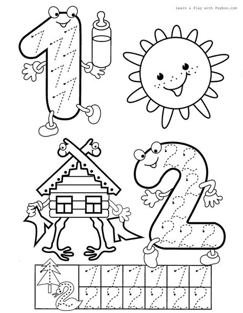 number   coloring page   print doshkolnye tsveta