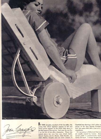 Poolside On Chaise Lounger Joan Crawford 1937 Hooray For Hollywood