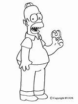 Homer Simpsons Pintar Homero Hellokids Colorier Doughnut Einen Isst Ausmalen Liebt Essen Gratuitement Pegar Comendo Kleurplaten Miam sketch template